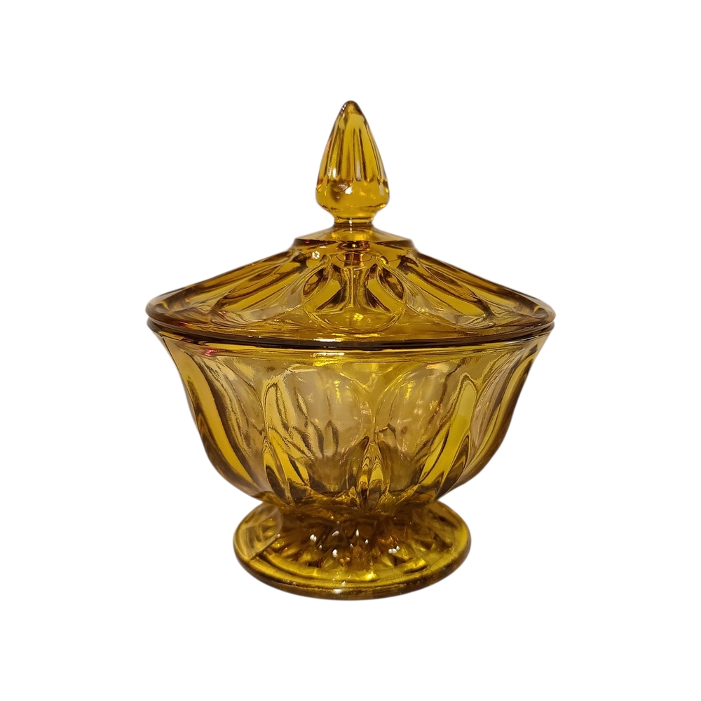 Anchor Hocking Amber Lidded Candy Dish